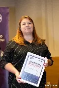 Людмила Сорокина, генеральный директор, Центр Сервисных Решений «ЕВРАЗ», с дипломом участника конкурса «Лучший ОЦО России и СНГ 2025»