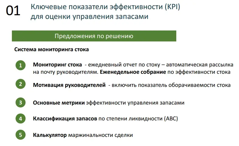 Ключевые показатели эффективности для оценки управления запасами