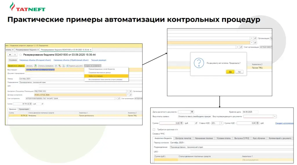 Практические примеры автоматизации контрольных процедур Практические примеры автоматизации контрольных процедур